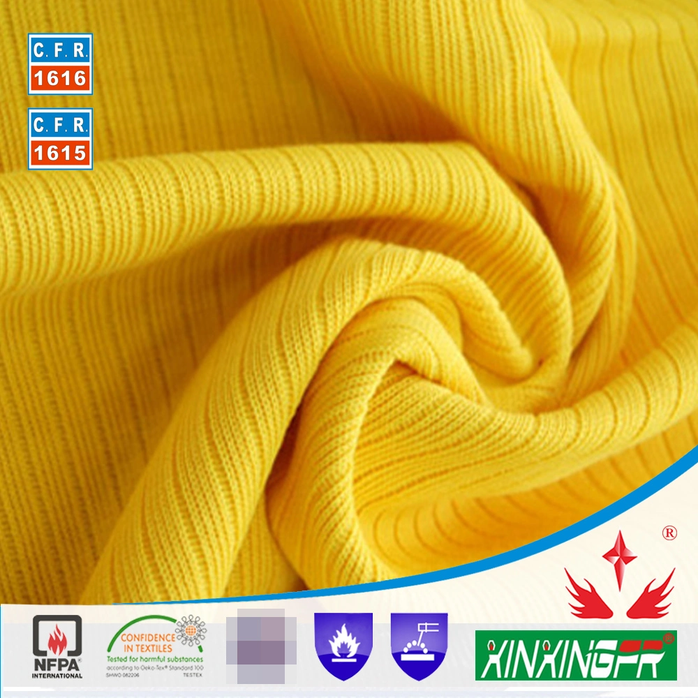 300GSM 100 Cotton Knitting Knit Rib Flame Retardant Resistance Fr Fabric